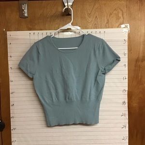 NO TAGS women's short sleeve pullover sweater top sz?(NO TAG) cornflower blue